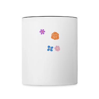 Distrait par les fleurs, citation ironique : Hobby - Mug contrasté - blanc/noir - Devant