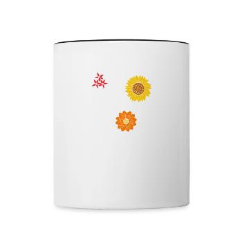 Lustiges Sprichwort für Gartenfloristen, - Tasse zweifarbig - Weiß/Schwarz - Vorne