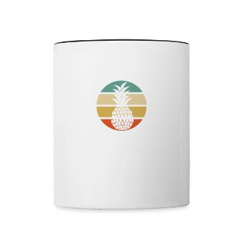 Tropical Hawaii Summer Pineapple Fruits - Contrasting Mug - white/black - Front