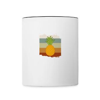 Des ananas et des fruits tropicaux sains me - Mug contrasté - blanc/noir - Devant