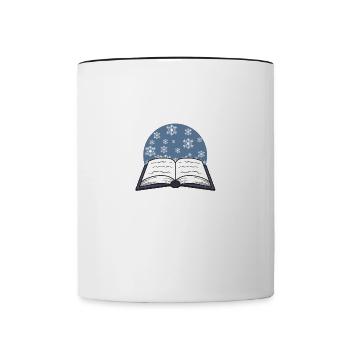 Journées d'hiver : livres, lecture, littérature, - Mug contrasté - blanc/noir - Devant