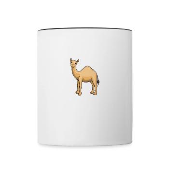 Girl Likes Cute Camels Wildlife Nature Desert - Contrasting Mug - white/black - Front