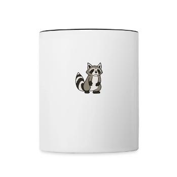 Ablenkt von Waschbären Wildtieren Nagetieren Natur - Tasse zweifarbig - Weiß/Schwarz - Vorne