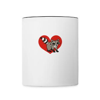 Raccoon Love Ironic Saying Cute Wildlife Animal - Contrasting Mug - white/black - Front