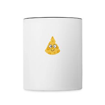 Une fille aime manger du fromage Fast Food Cheese - Mug contrasté - blanc/noir - Devant