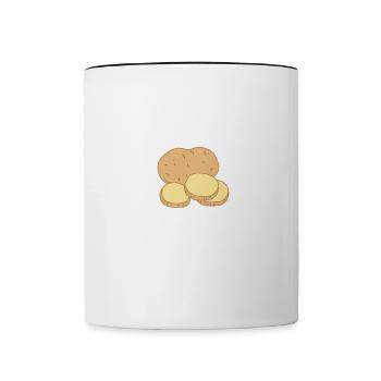 Tout a bon goût avec les pommes de terre et les - Mug contrasté - blanc/noir - Devant