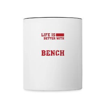 La vie avec Benchpress Gainz Gym Training - Mug contrasté - blanc/noir - Devant