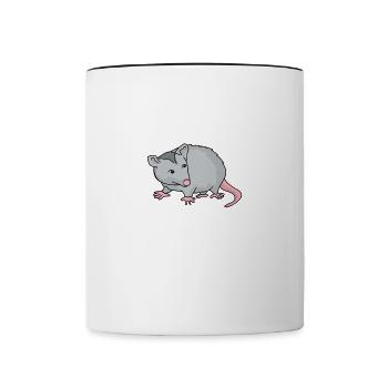 Opossum Ironic Saying Cute Opossum Rodent Animal - Contrasting Mug - white/black - Front