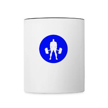 Workout Powerlifter Gym Quote Motivation Deadlift - Contrasting Mug - white/black - Front
