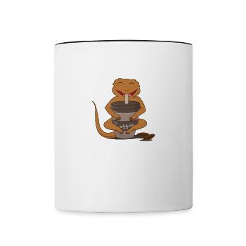 Süßer Haubengecko, Kaffee, Montag, müdes Büro - Tasse zweifarbig - Weiß/Schwarz - Vorne