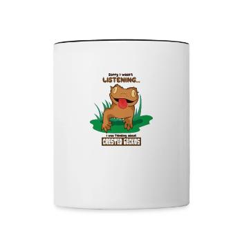 Denken Sie an Geckos: Süße Echsen, Reptilien - Tasse zweifarbig - Weiß/Schwarz - Vorne