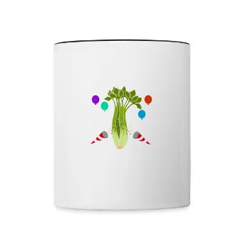 Feiern Sie Sellerie, gesundes Gemüse und Lauch - Tasse zweifarbig - Weiß/Schwarz - Vorne
