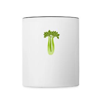 Sellerie Food Ironisches Sprichwort Lauch Gemüse - Tasse zweifarbig - Weiß/Schwarz - Vorne