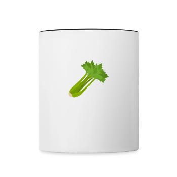 Gesundes Essen Gemüse Sellerie Essen - Tasse zweifarbig - Weiß/Schwarz - Vorne