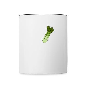 Mädchen mag Sellerie und Lauchgemüse, gesundes - Tasse zweifarbig - Weiß/Schwarz - Vorne