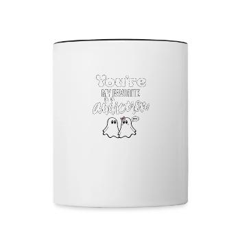 T-shirts with funny phrases - Ghosts 09 - Contrasting Mug - white/black - Front