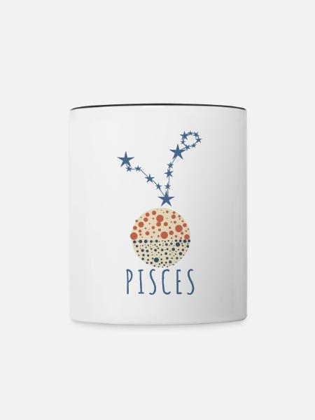 Das Sternbild der Fische - Tasse zweifarbig - Weiß/Schwarz