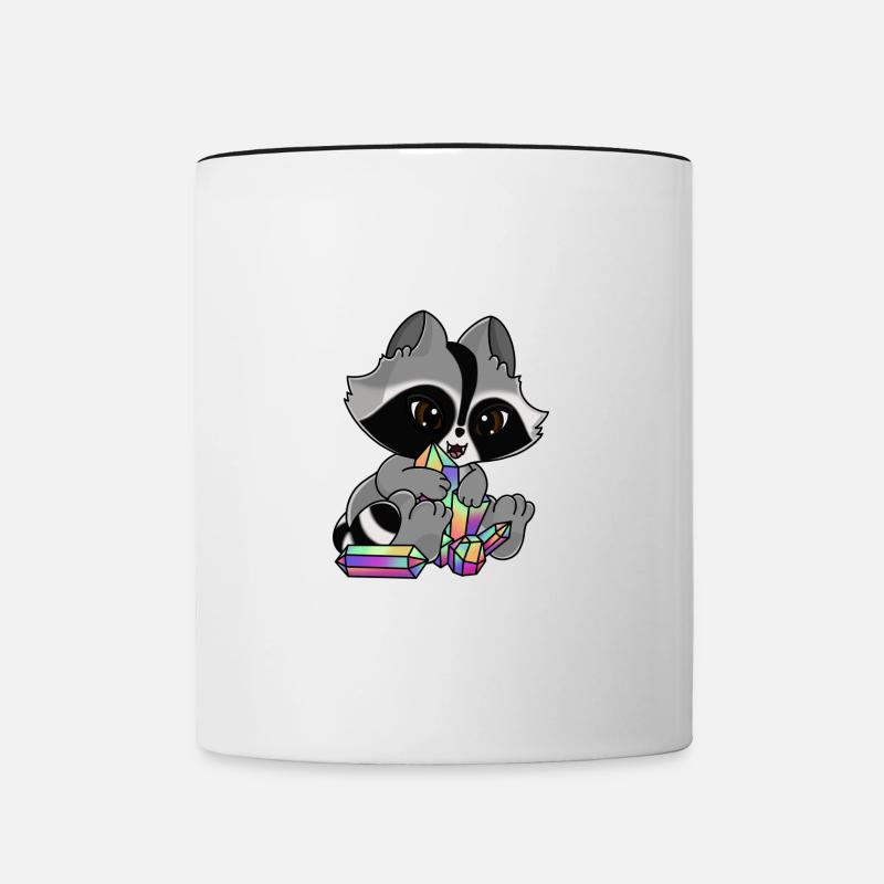 Blottit le raton laveur avec du cristal - Mug contrasté - blanc/noir