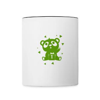 Bär - Panda Wald Natur Freiheit wild - Tasse zweifarbig - Weiß/Schwarz - Vorne