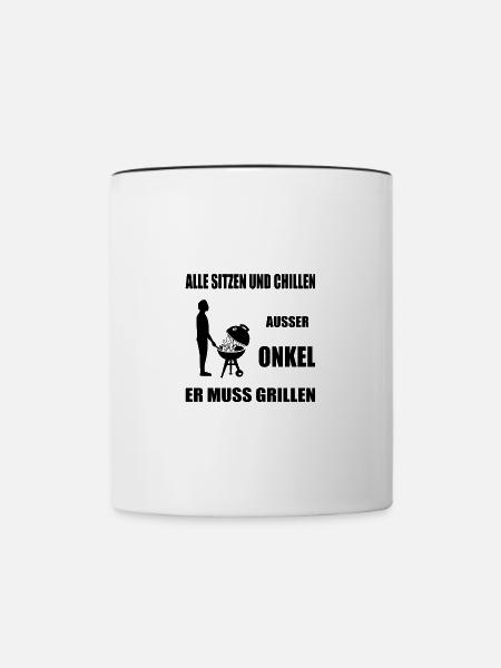 Onkel - Tasse zweifarbig - Weiß/Schwarz