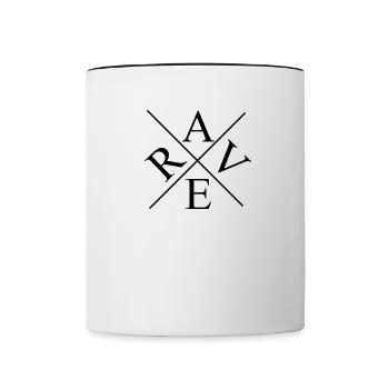 RAVE - Tasse zweifarbig - Weiß/Schwarz - Vorne