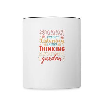 Penser à mon jardin Funny Hobby Gardener - Mug contrasté - blanc/noir - Devant