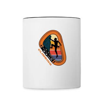 alpiniste escalade mousqueton corde d’escalade alpine - Mug contrasté - blanc/noir - Devant