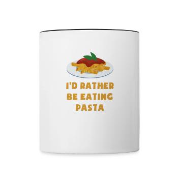 Manger des pâtes Citation drôle Spaghetti - Mug contrasté - blanc/noir - Devant