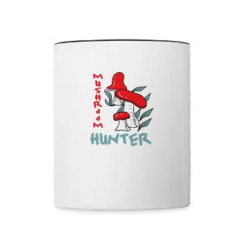 Chasse aux champignons Shiitake Légumes Nature - Mug contrasté - blanc/noir - Devant