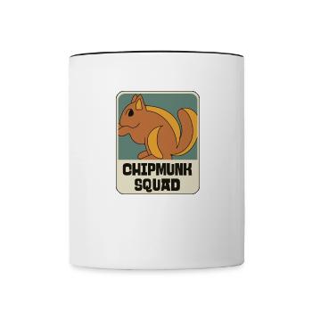 Chipmunk Squad Cute Forest Animal Nature - Contrasting Mug - white/black - Front