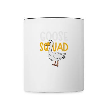 Goose Squad Cute Geese Nature Ironic Quote - Contrasting Mug - white/black - Front