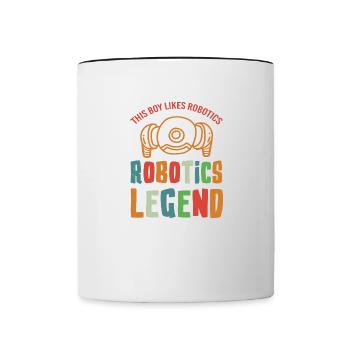 Robotics Legend Mechanic Engineer Robot - Contrasting Mug - white/black - Front