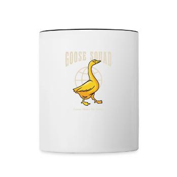 Goose Squad Cute Bird Geese Nature Wildlife - Contrasting Mug - white/black - Front