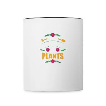 Ablenkt von Pflanzen Naturliebhaber Hobbygärtner - Tasse zweifarbig - Weiß/Schwarz - Vorne