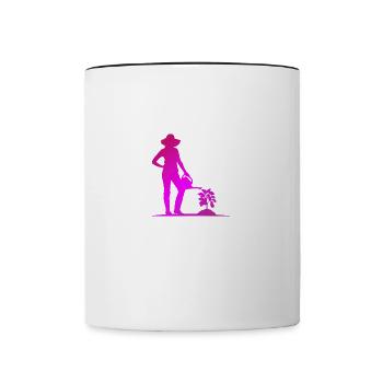Life With Gardening Ironic Saying Hobby Gardener - Contrasting Mug - white/black - Front