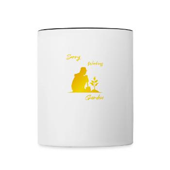 Busy Working Ironic Hobby Gardener Plants - Contrasting Mug - white/black - Front