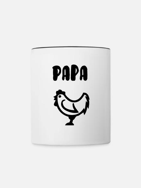 Papa Henne - Tasse zweifarbig - Weiß/Schwarz