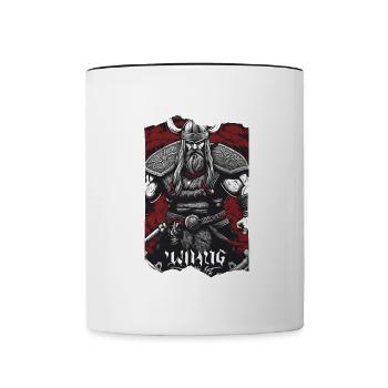 Nordische Tapferkeit Wikinger Krieger Skandinavisch - Tasse zweifarbig - Weiß/Schwarz - Vorne