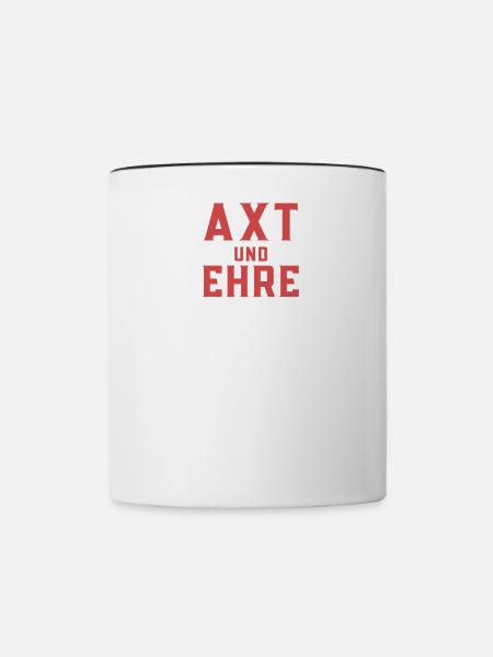 Axt und Ehre - Tasse zweifarbig - Weiß/Schwarz