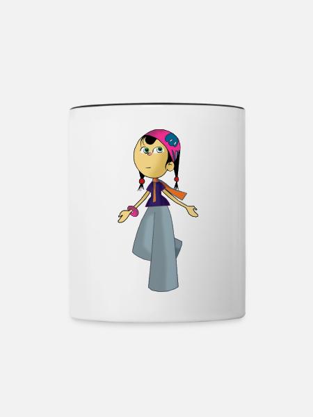 Puppe - Tasse zweifarbig - Weiß/Schwarz