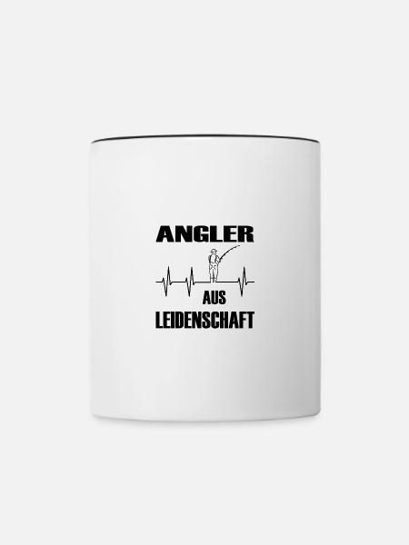 Angeln - Tasse zweifarbig - Weiß/Schwarz