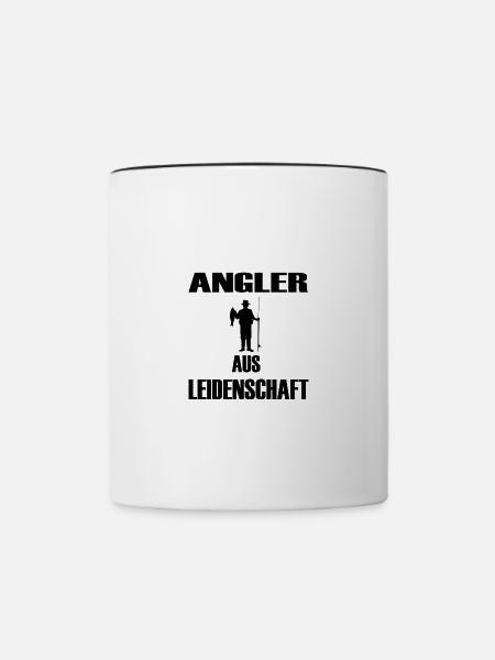 Angeln - Tasse zweifarbig - Weiß/Schwarz