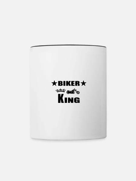 Motorrad - Tasse zweifarbig - Weiß/Schwarz