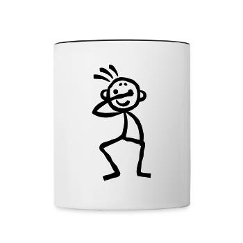 Dabbing Stickman Stich Figure - Tasse zweifarbig - Weiß/Schwarz - Vorne