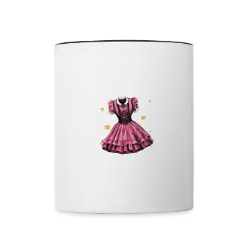 Mei Dirndl is in da Wäsch Trachtenshirt Damen - Contrasting Mug - white/black - Front