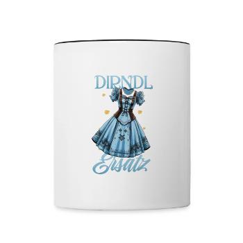 Dirndl Ersatz - Tasse zweifarbig - Weiß/Schwarz - Vorne