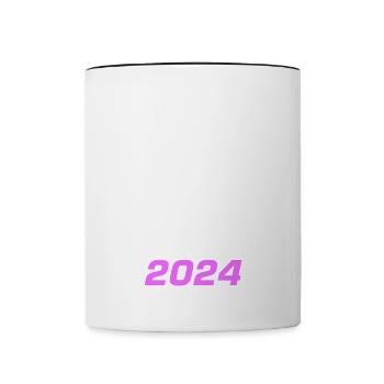 Bachelorette Party 2024 Unicorn - Contrasting Mug - white/black - Front