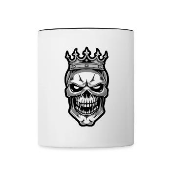 Couronne du roi crâne - Mug contrasté - blanc/noir - Devant