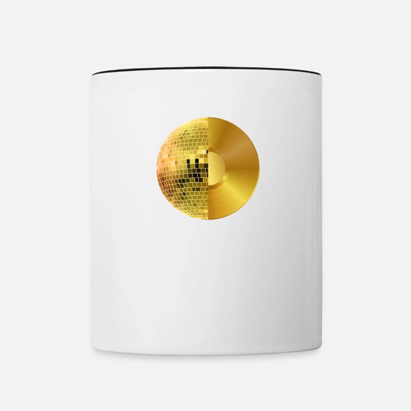 Disco Ball And Record - Contrasting Mug - white/black