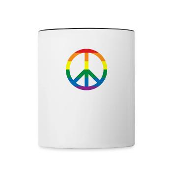 Lgbt Peace - Contrasting Mug - white/black - Front